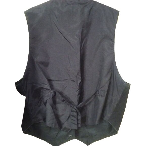 Lot(2) Mona Mode Suede Leather Vests Lady-L Pockets Lined Metal Snaps Brown Blac - Picture 10 of 10